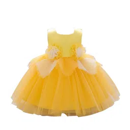 StyleCast Girls Yellow Round Neck Corsage Balloon Dress-picture-38