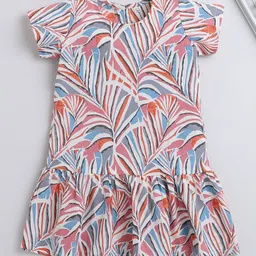 The Magic Wand Girls Tropical Printed Cotton Drop-Waist Dress-picture-19