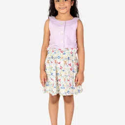 White Dahlia Purple & Red Floral Dress-image-39