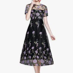 JC Collection Black Floral Midi Dress-picture-19