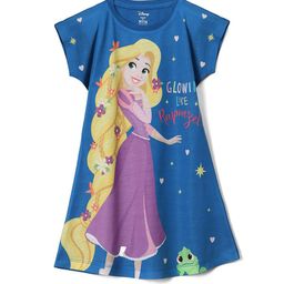 Wear Your Mind Girls Rapunzel Printed Cotton T-shirt Dress-picture-5