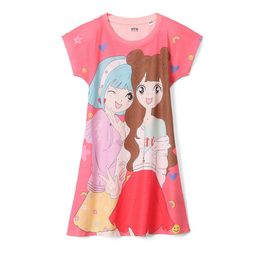 Wear Your Mind Graphic Print Round Neck T-shirt Dress-picture-48