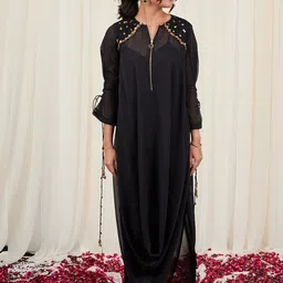 RIRASA Round Neck Georgette Maxi Dress-picture-36