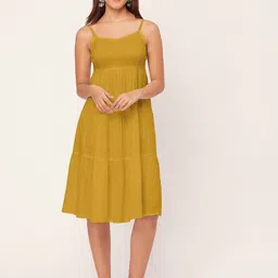 Moomaya Shoulder Straps Sleeveless Empire Casual Dress-image-34