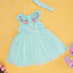 Pantaloons Baby Girls Floral Embroidered A-Line Dress-image-27