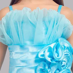 Pink Chick Girls Shoulder Strap Ruffled Tulle Net Maxi Gown image 2