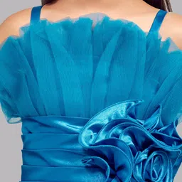 Pink Chick Ruffled Details Net Corsage Midi Dress image 4