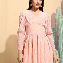 Tokyo Talkies V Neck Floral Fit & Flare Midi Dress-picture-22