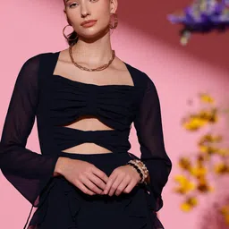 STREET 9 Sweetheart Neck Georgette Maxi Midi Dress image 2