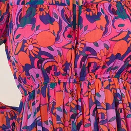 Styli Women Floral Printed A-Line Midi Dress image 3