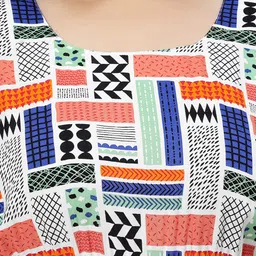 plusS Round Neck Long Sleeves Geometric Print Maxi Plus Size Dress image 2