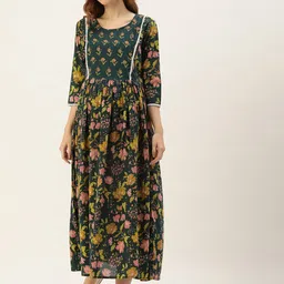 Vinya Floral Printed Maternity A-Line Maxi Dress image 5