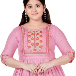 BAESD Embroidered Fit and Flare Midi Ethnic Dress image 4