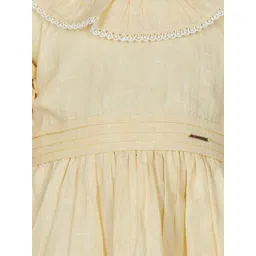 Peppermint Girls Round Neck Short Puff Sleeve Fit & Flare Dress image 2