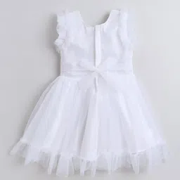 The Magic Wand Ruffled Net Fit & Flare Dress With Corsage Detail image 3