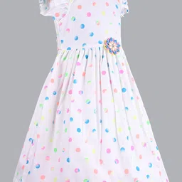 Wish Karo Polka Dot Print Satin Fit & Flare Dress image 2