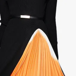 JC Collection Black & Orange Colourblocked Midi Dress image 2