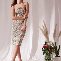 STREET 9 Off Shoulder Floral Printed Sheath Dress image 2