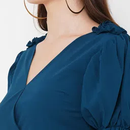 Curves by MISH Puff Sleeve Ruffled Tulip Hem Maxi Dress image 2