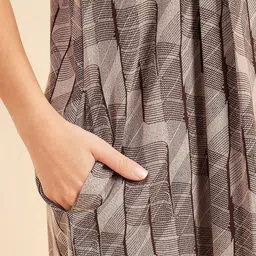 Sweet Dreams Brown Printed Pure Cotton Maxi Nightdress image 2