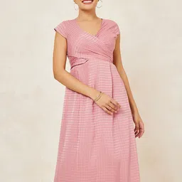 Styli Women Wrap Detail A-Line Maxi Dress image 2