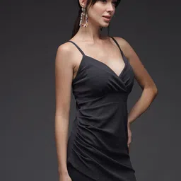 TANDUL Sleeveless Shoulder Straps Bodycon Mini Dress image 3