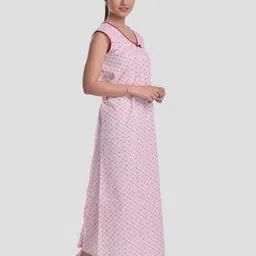 CIERGE Red Checked Printed Maxi Nightdress image 2