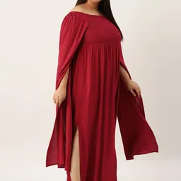theRebelinme Women Plus Size Off-Shoulder A-Line Maxi Dress image 4