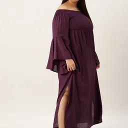 theRebelinme Women Off-Shoulder Fit and Flare Dress Plus Size image 4