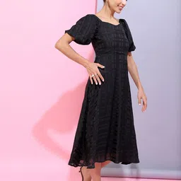 Tokyo Talkies Black A-Line Midi Dress image 5