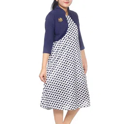 BAESD Girls Pack of 2 Polka Dots Printed A-Line Midi Dress image 5