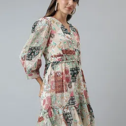 Latin Quarters Ethnic Motifs A-line Dress image 3