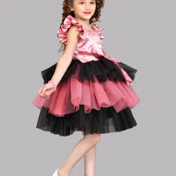 Pink Chick Layered Net Fit & Flare Dress image 5