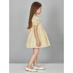 Peppermint Girls Round Neck Short Puff Sleeve Fit & Flare Dress image 5