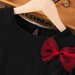 BAESD Girls Floral Printed Flared Applique Net Fit & Flare Dress image 4