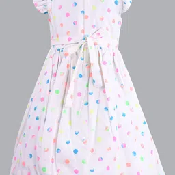 Wish Karo Polka Dot Print Satin Fit & Flare Dress image 4