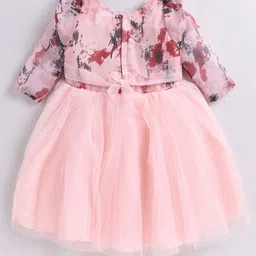 Toonyport Girls Abstract Printed Ruffled Net Fit & Flare Dress image 3