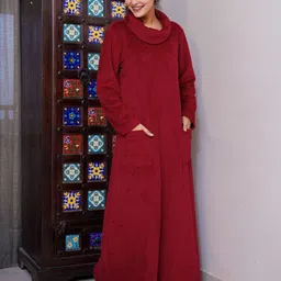 FEATHERS CLOSET High Neck Woollen Maxi Dress image 3