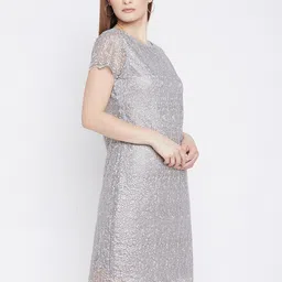 Ruhaans Women's Self Design Net Sheath Dress image 3