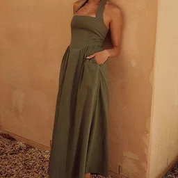 LULU & SKY Halter Neck Open-Back Fit & Flare Dress image 4