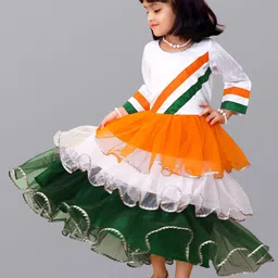 BAESD Girls Round Neck Net Fit & Flare Maxi Dress image 4