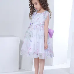 Peppermint Floral Printed Off-Shoulder Fit & Flare Midi Dress image 4