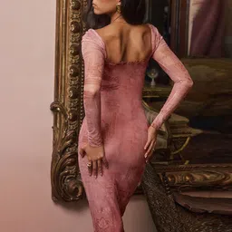 StyleCast Pink Abstract Printed Bodycon Midi Dress image 4