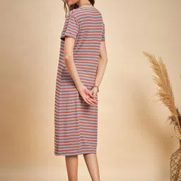 MINT STREET Striped A-Line Dress image 4