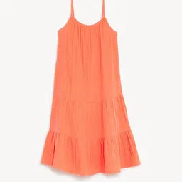 Marks & Spencer Girls Tiered Gathered Pure Cotton A-Line Midi Dress image 2