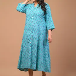 Swasti Plus Size Ethnic Motifs Printed A-Line Midi Ethnic Dress image 4