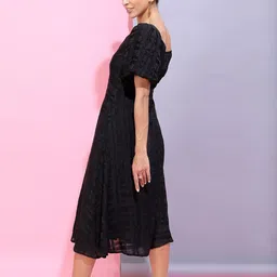 Tokyo Talkies Black A-Line Midi Dress image 3