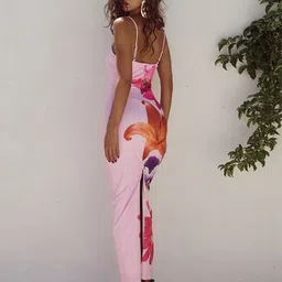 StyleCast x Revolte Floral Printed Shoulder Straps Bodycon Maxi Dress image 4