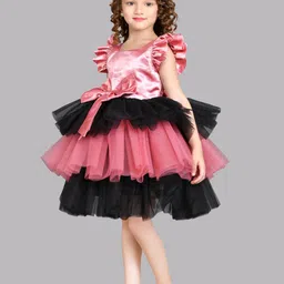 Pink Chick Layered Net Fit & Flare Dress image 3