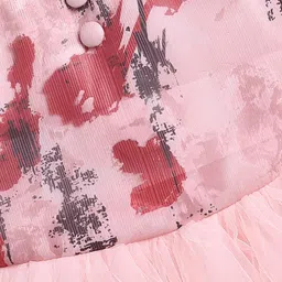 Toonyport Girls Abstract Printed Ruffled Net Fit & Flare Dress image 4